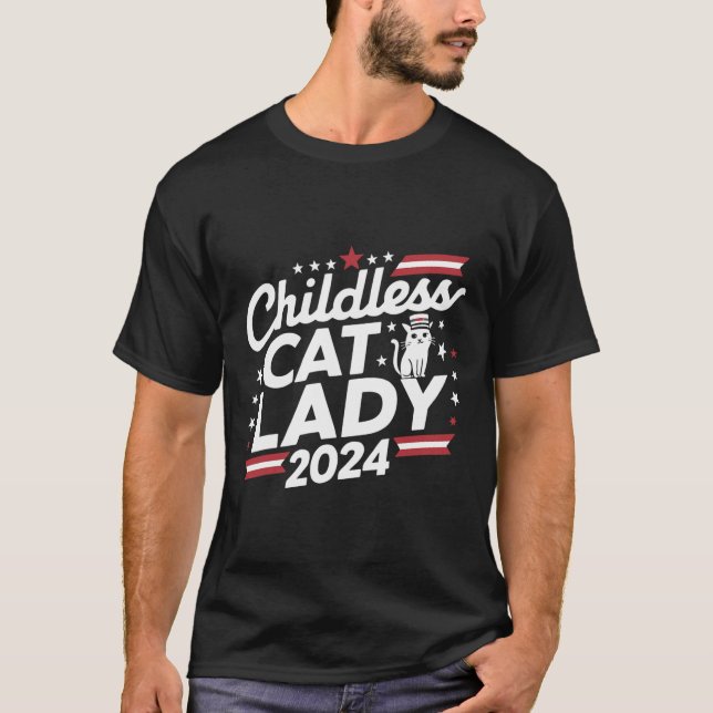 T-shirt Cat Lady 2024 Élections politiques amusantes Démoc (Devant)