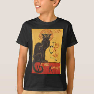 T-shirt Cat Lady Kamala Le Conversation Noir Funny Ballot
