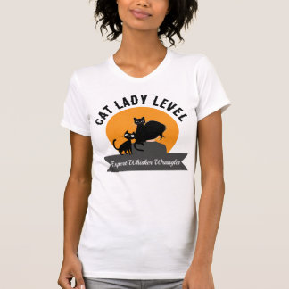 T-shirt Cat Lady Level Expert Whisker Wrangler 