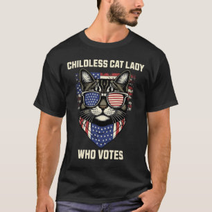 T-shirt Cat Lady Qui Vote Pour L'Élection De Kamala Harris