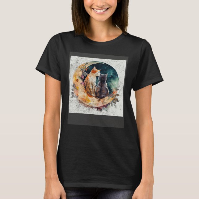 T-shirt Cat Love Moon (Devant)
