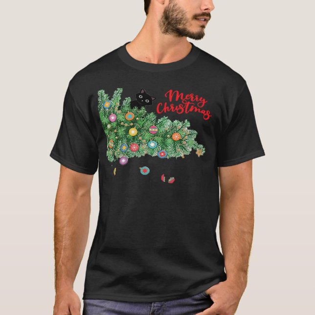 T-shirt Cat Lover Cute Christmas Three (Devant)