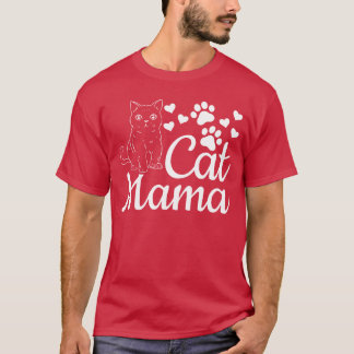 T-shirt Cat Mama Cute Chat Maman Amoureux des chats I Cat 
