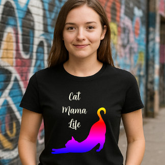 T-shirt Cat Mama Life - Étirement de chaton