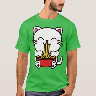 T-shirt Cat Manger Spaghetti Kawaii