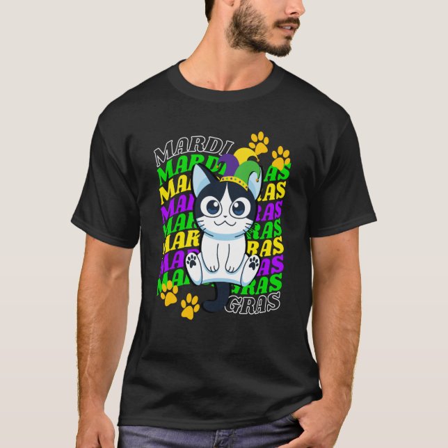 T-shirt Cat Mardi Gras Headband Mardi Gras Accessories Dec (Devant)
