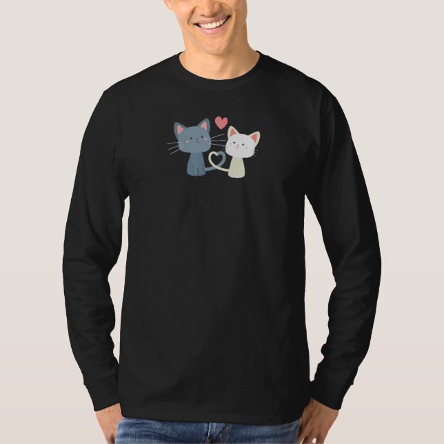 T-shirt Cat Mariage d'été Anniversaire Fiançailles Valenti (Devant)