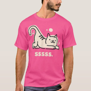 T-shirt Cat Meditating Lazy Kitty Stretching Relaing Yoga