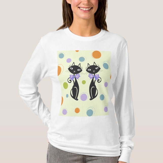 T-shirt Cat moderne du milieu du siècle (Devant)