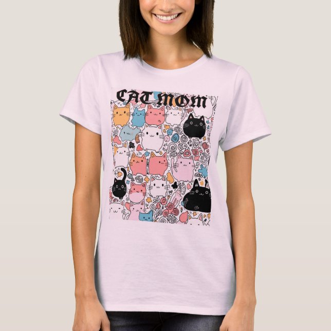 T-shirt cat mom (Devant)
