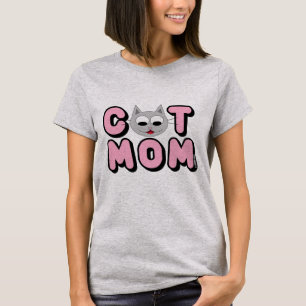 T-shirt CAT MOM Amoureux des chats Chat face mignonne