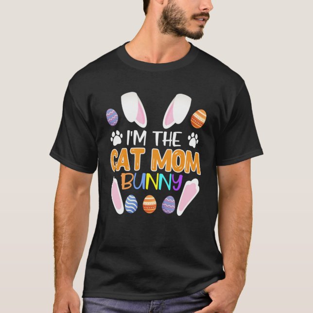 T-shirt Cat  Mom Bunny Easter Bunny Catfans Mother (Devant)