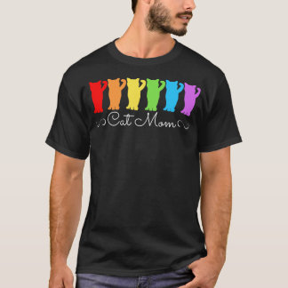 T-shirt Cat Mom Rainbow