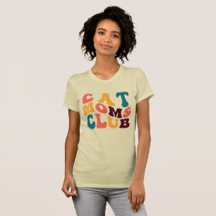T-shirt Cat Moms Club Super Rétro Vibes d'été Sad Beige