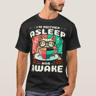 T-shirt Cat Napping in Coffee Cup Tee humoristique pour Ca