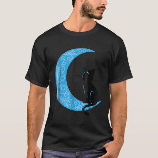 T-shirt Cat noir Crescent Lune marin maman