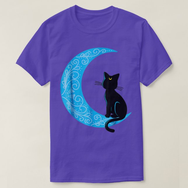 T-shirt Cat noir Crescent Lune marin maman (Design devant)