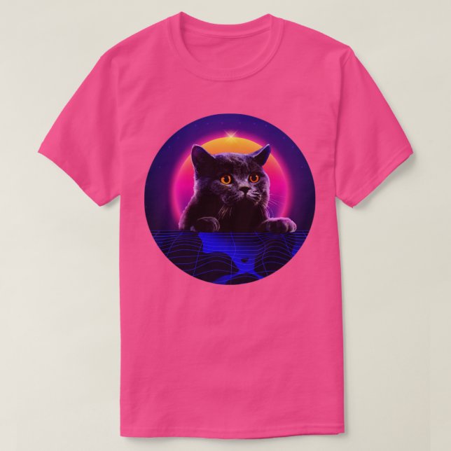 T-shirt Cat peek chat rétroonde mignonne (Design devant)