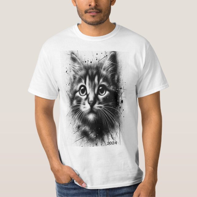 T-shirt Cat Pen Black (Devant)