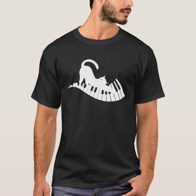 T-shirt Cat Piano Music   2 (Devant)
