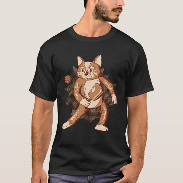 T-shirt Cat Playing Pickleball  Cat  Cute Pickleball (Devant)