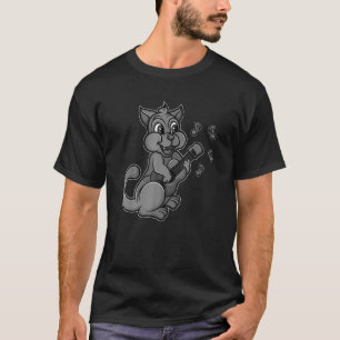 T-shirt Cat Playing Ukelele Cool Kitten Uke Artist Guitar