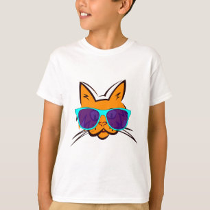 T-shirt CAT portant lunettes de soleil drôles enfants T-sh