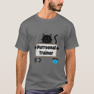 T-shirt Cat Purr Gym Entraîneur Personnel Exercice Fitness