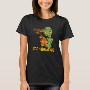 T-shirt Cat Purrs Alien Holding Chat J'ai trouvé C'est Vib