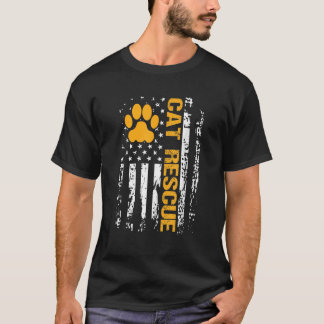 T-shirt Cat Rescue American Flag Cat Shelter Cat Adoption 