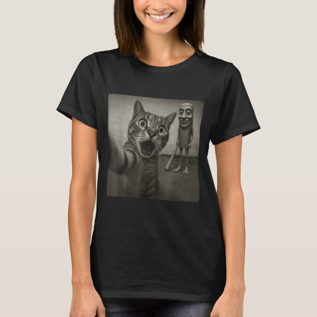 T-shirt Cat Selfie Tung Tung Tung Sahur Italian Brainrot F (Devant)