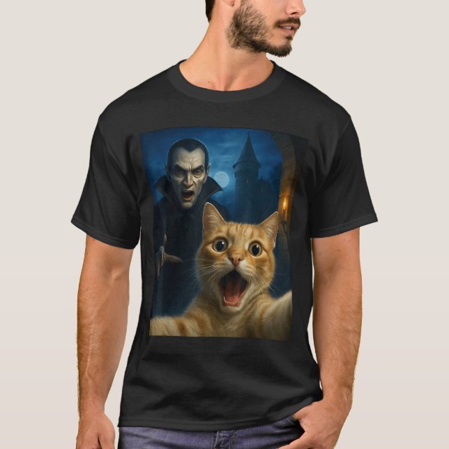 T-shirt Cat Selfie With A Vamre Funny Cat  (Devant)