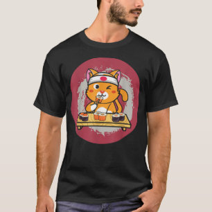 T-shirt Cat Sushi Anime Kawaii Set Japanese Food Lover Ota