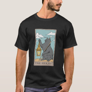T-shirt Cat The Hermit Tarot Card Design pour une carte Ta