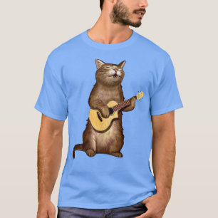 T-shirt Cat toxits for cat lovers funny playing ukulele T 
