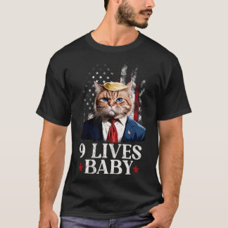 T-shirt Cat Trump 9 Lives Baby Trump 2024 Victoire remport