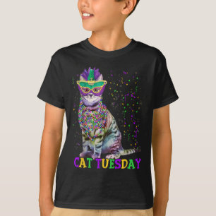 T-shirt Cat Tuesday Funny Mardi Gras 2025 New Orleans Mens