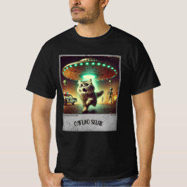 T-shirt Cat UFO Selfie : Scared Kitty (T-shirt Homme) #09