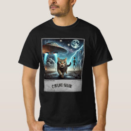 T-shirt Cat UFO Selfie : Scared Kitty (T-shirt Homme) #12