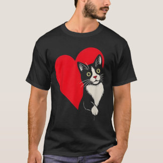 T-shirt Cat Valentine Heart for Kitten and Animal Lovers