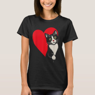 T-shirt Cat Valentine Heart for Kitten and Animal Lovers