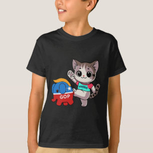 T-shirt Cat Vs Gop Elephant - Kamala Harris - Anti Trump