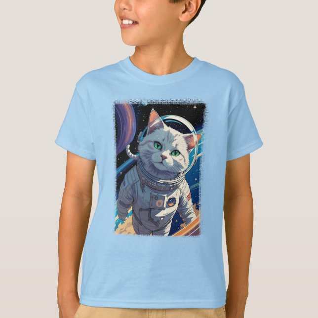 T-shirt Cat walking in outer space! (Devant)