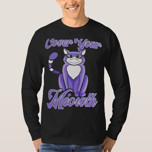 T-shirt Cat with Mask  Mouth Guard Cat Face Mask (Devant)