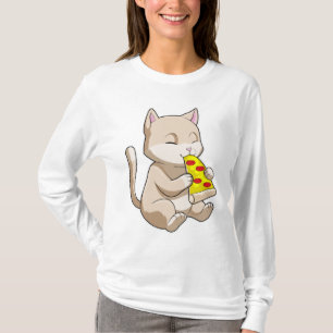 T-shirt Cat with Pizza