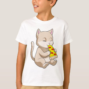 T-shirt Cat with Pizza