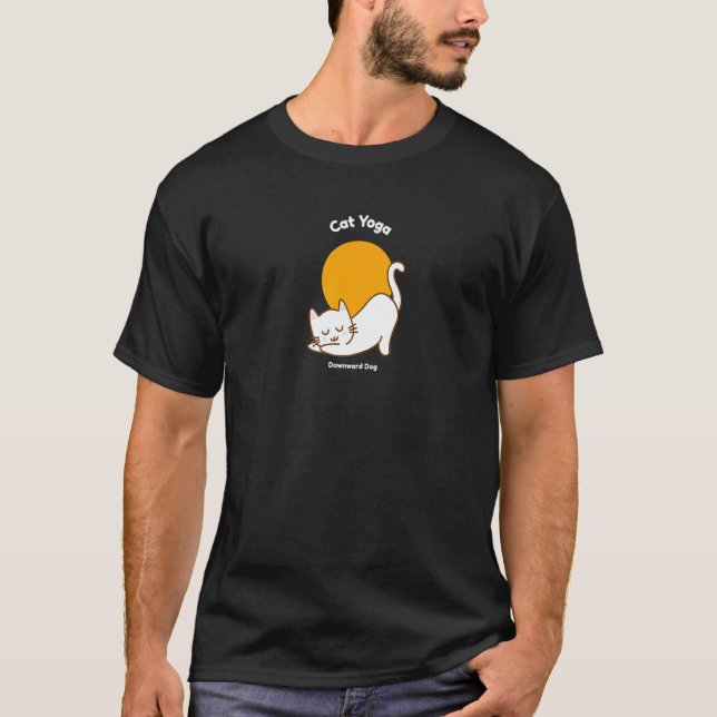 T-shirt Cat Yoga Downward Dog Kitty Humour  Kitten Workout (Devant)