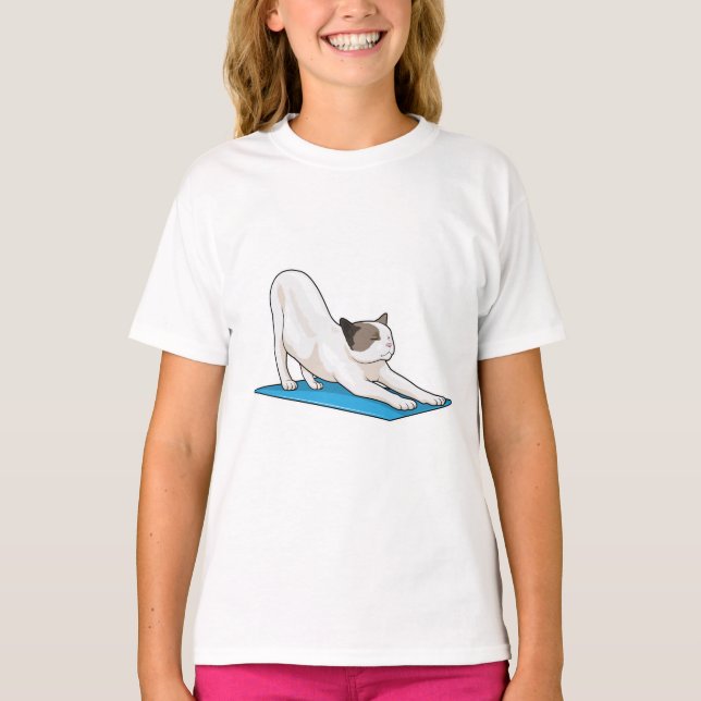 T-shirt Cat Yoga Méditation Fitness (Devant)