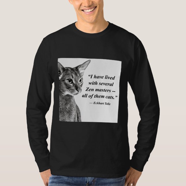 T-shirt Cat Zen Master Eckhart Tolle (Devant)