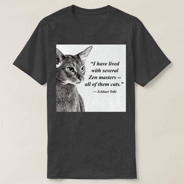 T-shirt Cat Zen Master Eckhart Tolle (Design devant)